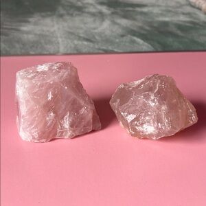 Two Rose Quartz rocks